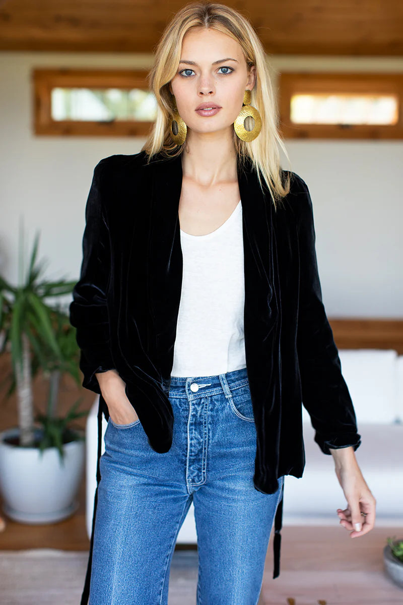 Paris Jacket - Black Silk Velvet