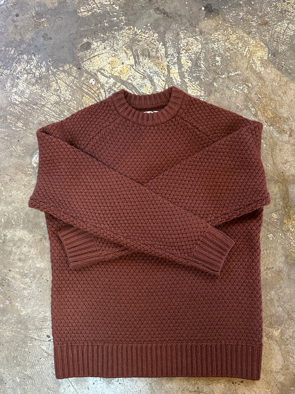 The Fisherman Sweater - Heather Brick Merino