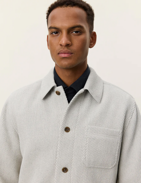 Hamilton Twill Wool Overshirt - Snow Melange
