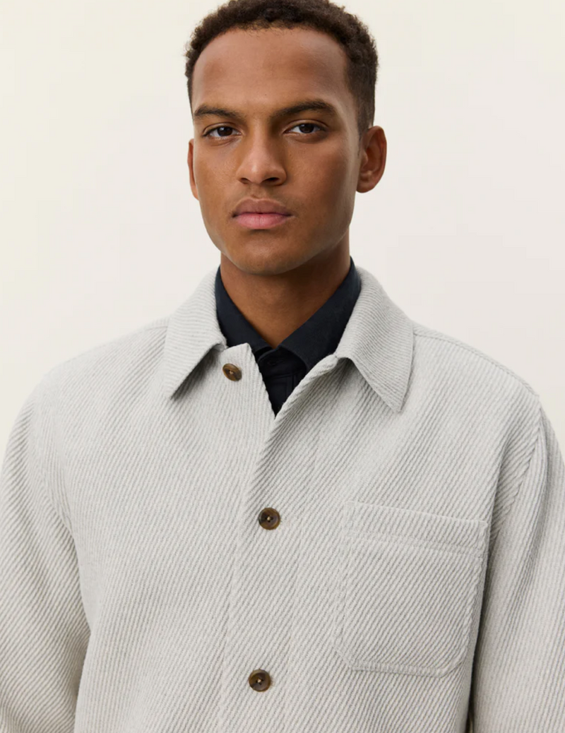 Hamilton Twill Wool Overshirt - Snow Melange