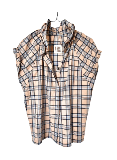 Stella Plaid Blouse - Tan