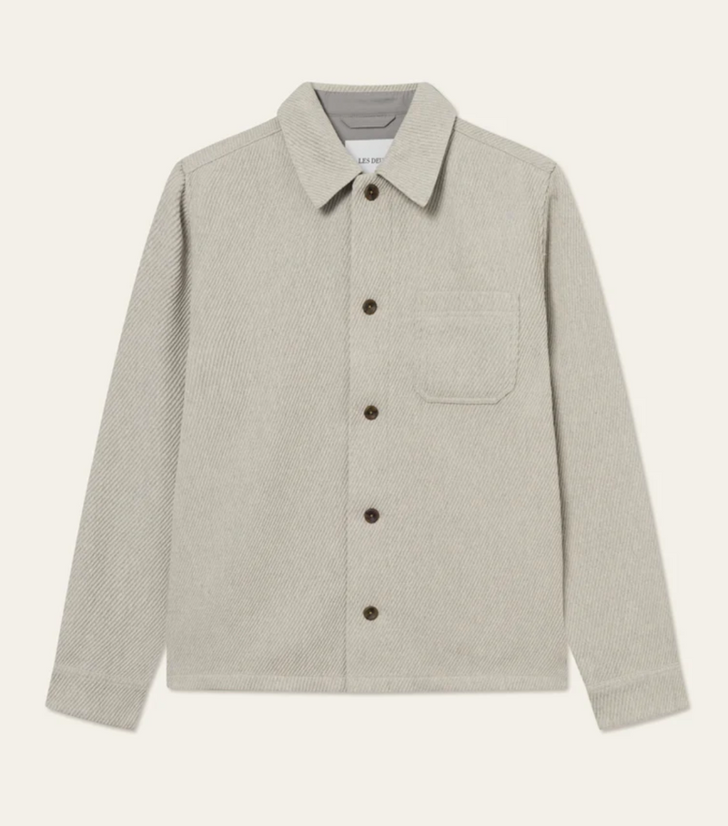 Hamilton Twill Wool Overshirt - Snow Melange