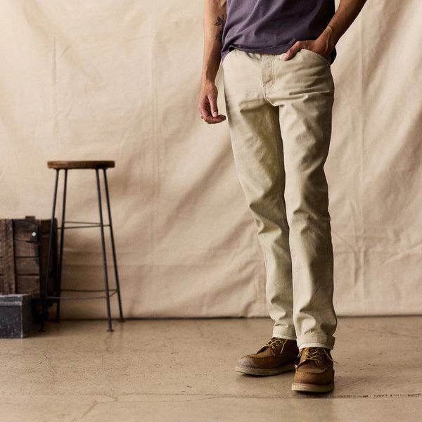 The Camp Pant - Rinsed Light Khaki Chipped Canvas