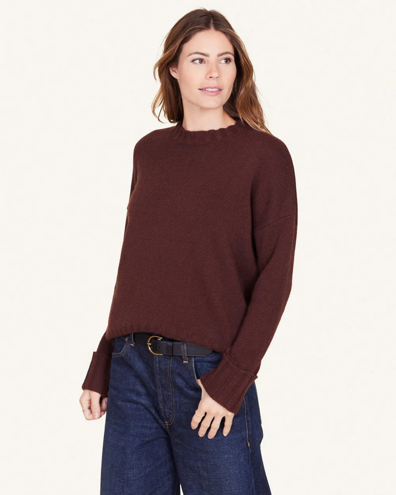 Mila Cashmere Crewneck - Currant