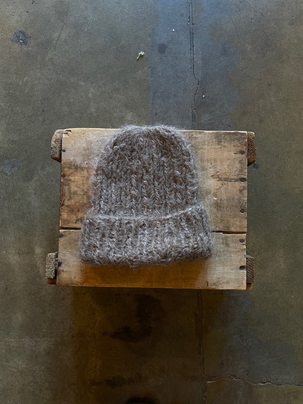 Alpaca Shaggy Hat - Light Brown Melange