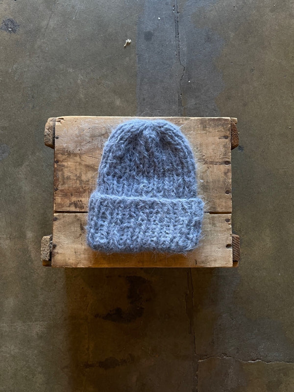 Alpaca Shaggy Hat - Grey Blue