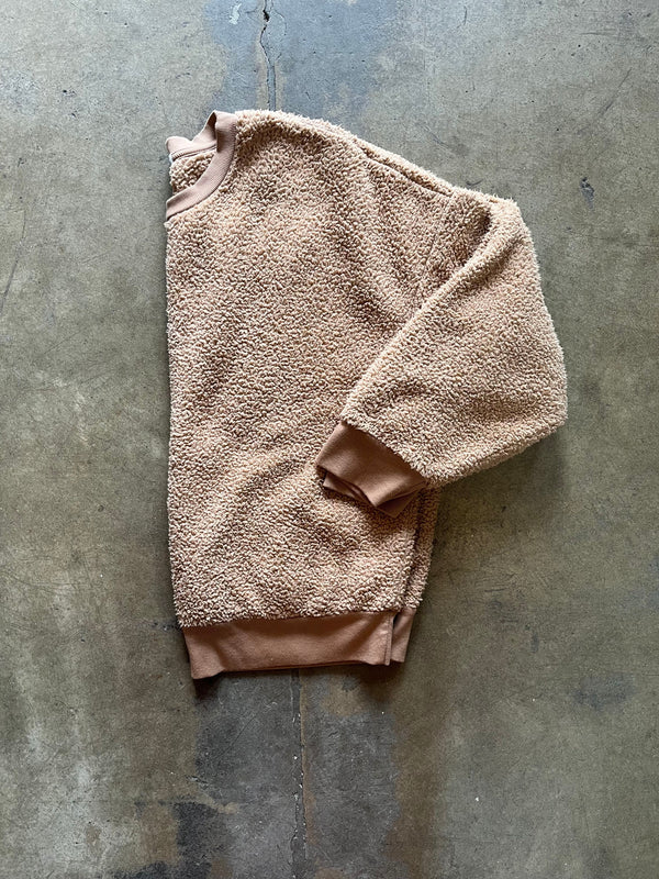 Double Faced Sherpa Pullover - Teddy