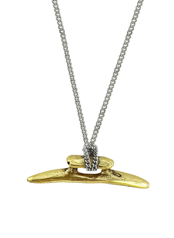 Boat Cleat Chain Necklace - Brass & Sterling Silver
