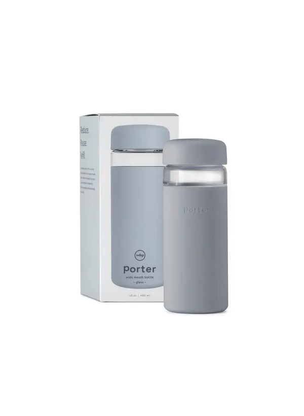 Reusable Glass16oz  Water Bottle - Slate