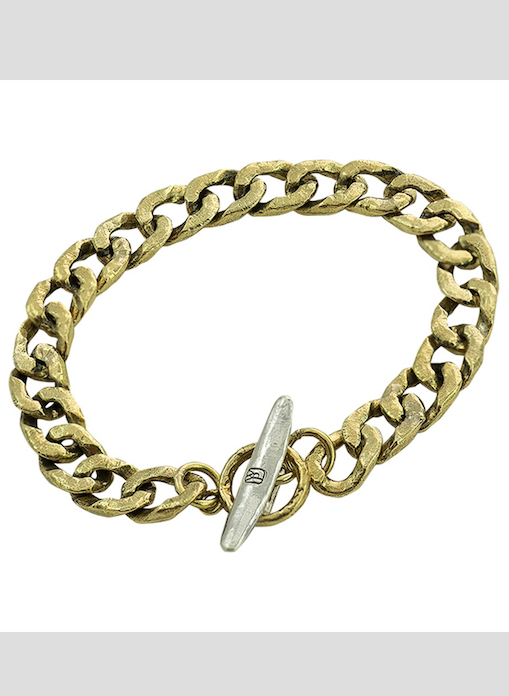 Boat Cleat Chain Bracelet - Brass and Sterling Silver- Smalll
