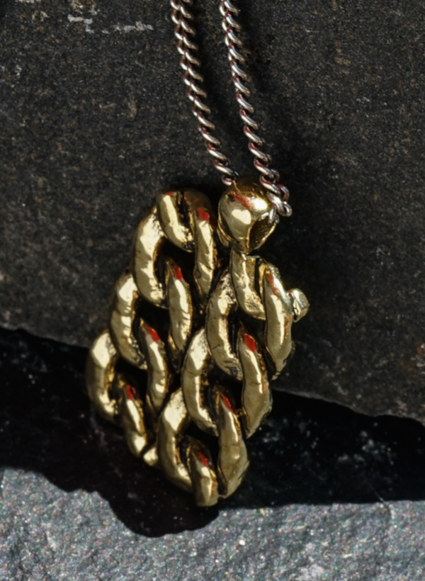 Chain Tag Necklace - Brass and Sterling Silver