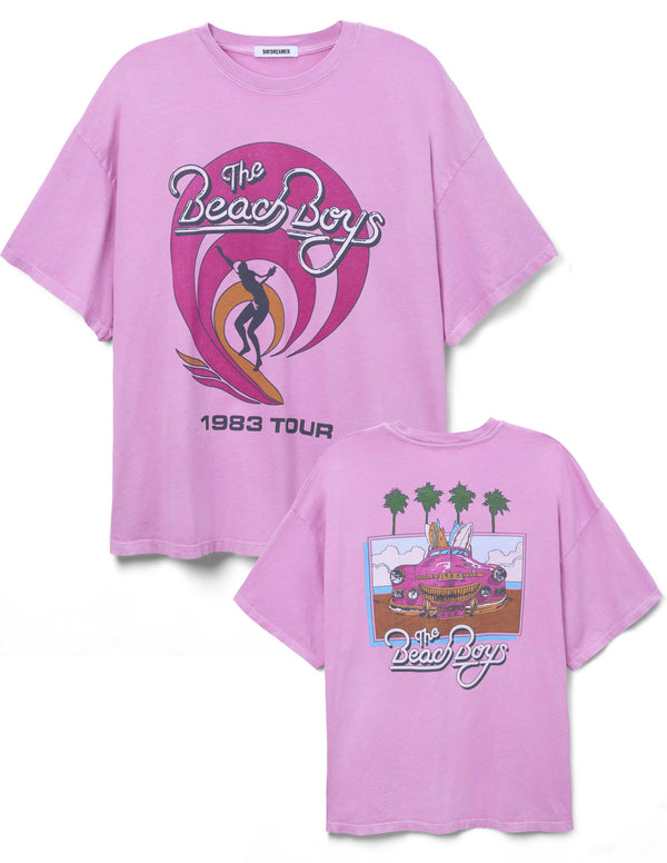 The	Beach Boys 1983 Tour OS Tee - Lilac Bloom
