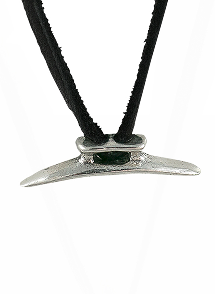 Boat Cleat Leather Necklace - Sterling Silver