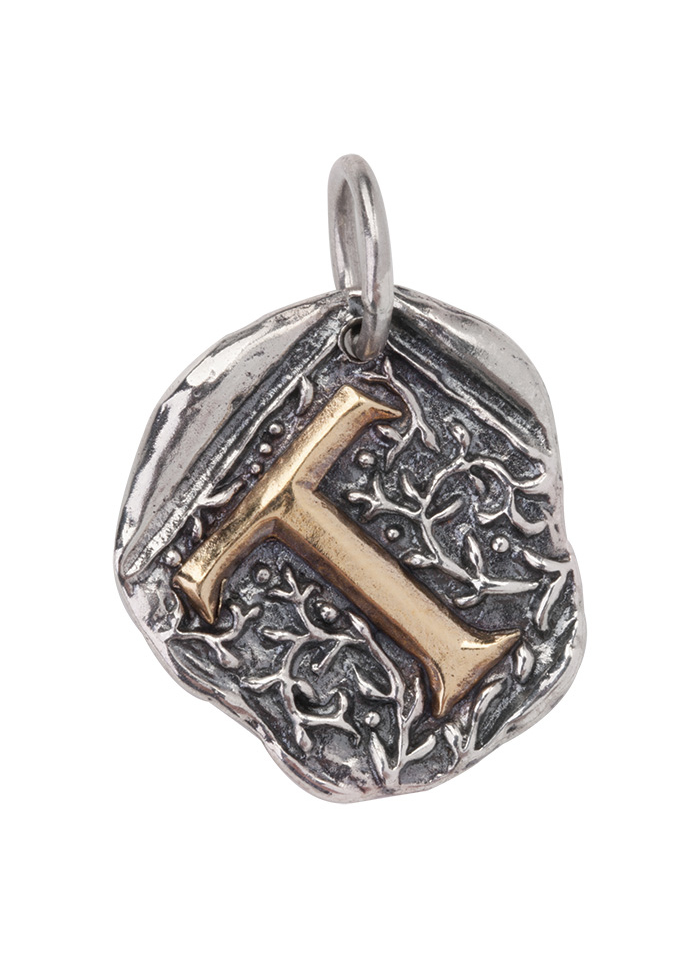 Century Insignia Charm -T- Sterling Silver & Brass