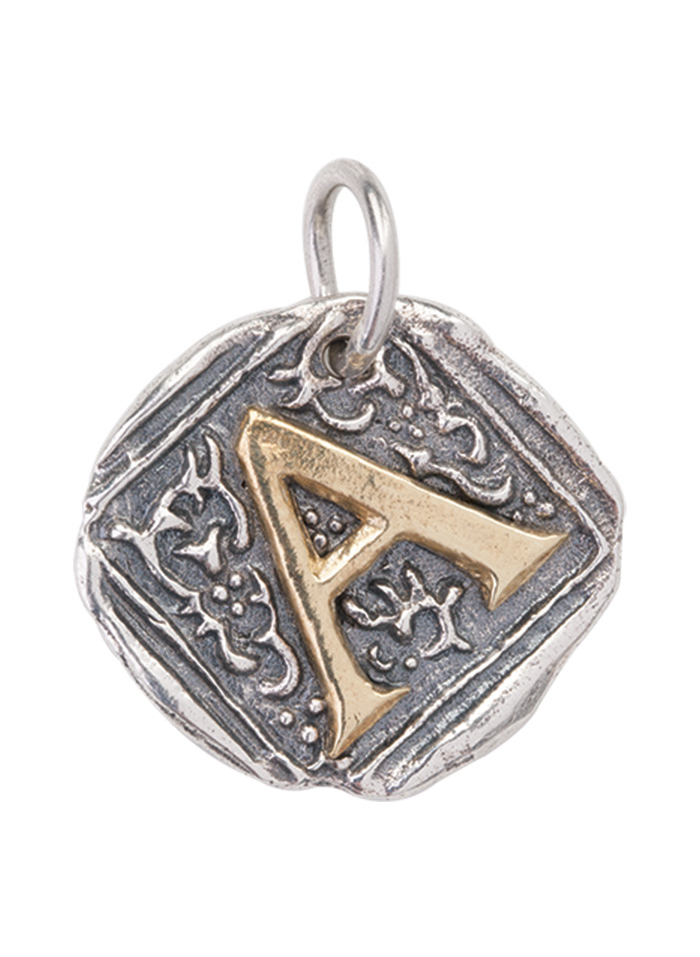 Century Insignia Charm -A- Sterling Silver & Brass