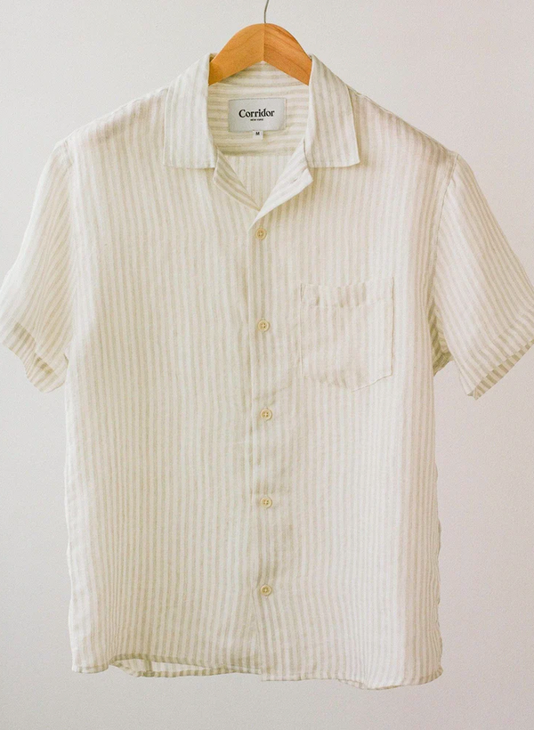 Linen Stripe Short Sleeve
