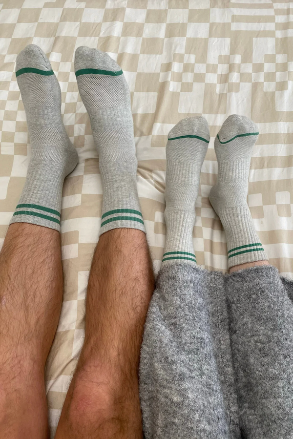 Extended Boyfriend Socks - Light Grey