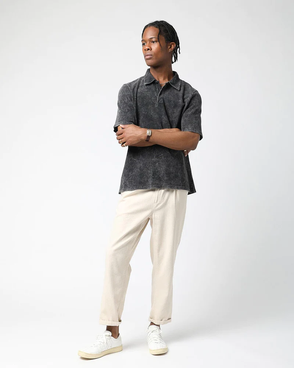Acid Wash Short Sleeve Polo
