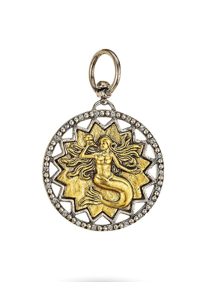 Destined to Enchant Mermaid Pendant - Sterling Silver & Brass