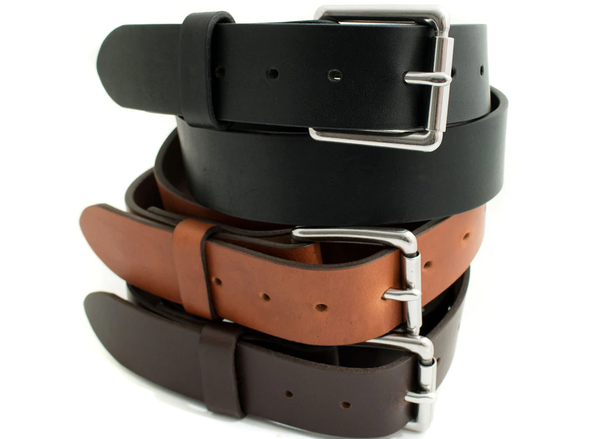 Classic Leather Belt - Steel Hardware Brown