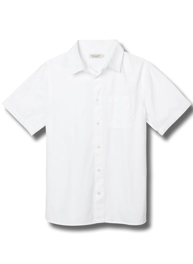 Short Sleeve Poplin Shirt- White