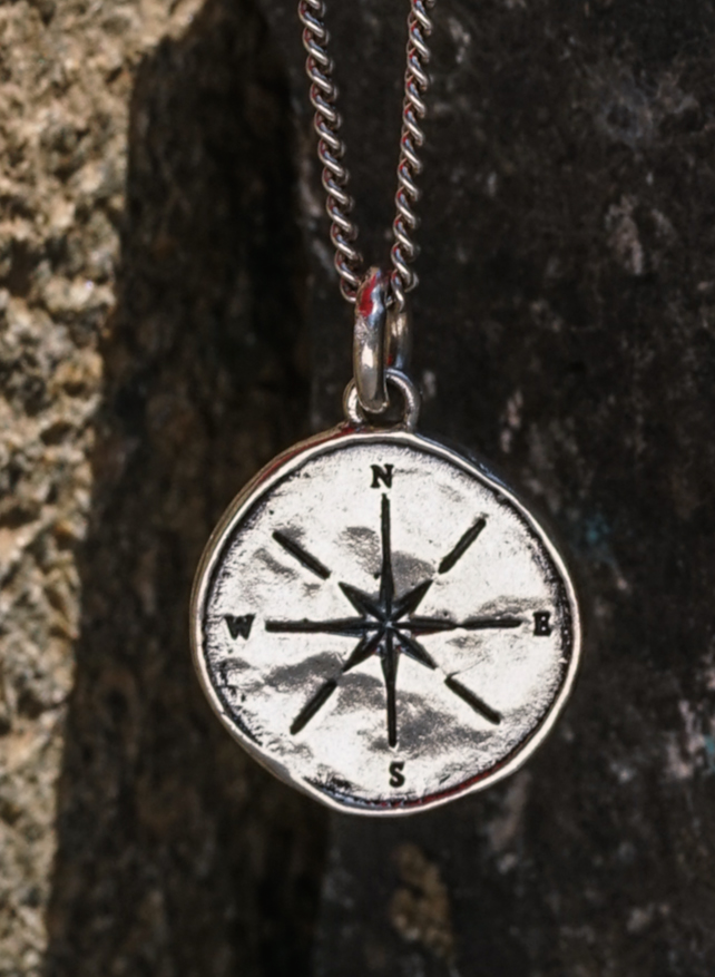 Compass Necklace - Sterling Silver