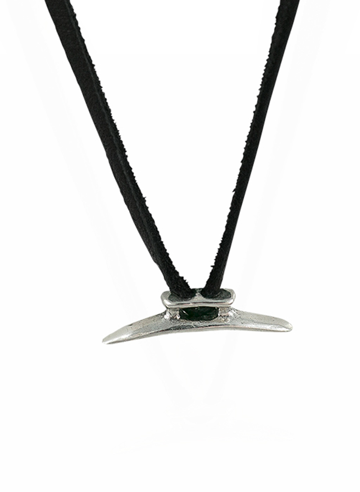Boat Cleat Leather Necklace - Sterling Silver